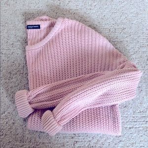 Pink American Apparel Fisherman’s sweater unisex L